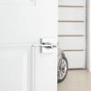 Kwikset Ladera Entry Door Handle with Lock and Key, Secure Keyed Reversible Lever Exterior, Doorlock, For Front Entrance and Bedrooms, Polished Chrome, Pick Resistant Smartkey Rekey Security