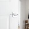 Kwikset Ladera Entry Door Handle with Lock and Key, Secure Keyed Reversible Lever Exterior, Doorlock, For Front Entrance and Bedrooms, Polished Chrome, Pick Resistant Smartkey Rekey Security