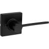 Kwikset Ladera Interior Passage Door Handle, Lever For Closet and Hallway Doors, Reversible Non-Locking Handle Lever, Matte Black, with Microban Protection