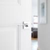 Kwikset Ladera Interior Passage Door Handle, Lever For Closet and Hallway Doors, Reversible Non-Locking Handle Lever, Polished Chrome