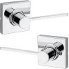 Kwikset Ladera Interior Passage Door Handle, Lever For Closet and Hallway Doors, Reversible Non-Locking Handle Lever, Polished Chrome