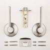 Kwikset Ladera Interior Passage Door Handle, Lever For Closet and Hallway Doors, Reversible Non-Locking Handle Lever, Satin Nickel, with Microban Protection