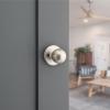 Kwikset Polo Interior Privacy Door Knob with Lock, Door Handle For Bathroom and Bedroom, Venetian Bronze Keyless Turn Lock Doorknob(Satin Nickel)