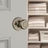 Kwikset Tylo Dummy Door Knob, Single Sided Handle for Closets, French Double Doors, and Pantry, Satin Chrome Non-Turning Interior Push/Pull Door Knob(Antique Brass)