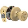 Kwikset Tylo Entry Knob in Satin Chrome(Antique Brass)