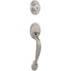 Kwikset Dakota Front Door Lock Handle and Deadbolt Set, Entry Handleset Exterior Only, Satin Nickel, Pick Resistant SmartKey Rekey Deadbolt Security, Interior Sold Separately