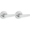 Kwikset Delta Dummy Door Handle, Single Sided Lever for Closets, French Double Doors, and Pantry, Satin Chrome Non-Turning Reversible Interior Push/Pull Lever(1 Count (Pack of 2))