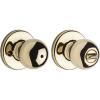 Kwikset Delta Interior Privacy Door Handle with Lock, Door Lever For Bathroom and Bedroom, Satin Chrome Reversible Keyless Turn Lock(Polished Brass)