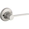 Kwikset Ladera Dummy Door Handle, Single Sided Lever for Closets, French Double Doors, and Pantry, Satin Nickel Non-Turning Left Handed Interior Push/Pull Lever, with Microban Protection