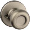 Kwikset Tylo Dummy Door Knob, Single Sided Handle for Closets, French Double Doors, and Pantry, Satin Chrome Non-Turning Interior Push/Pull Door Knob(Antique Brass)