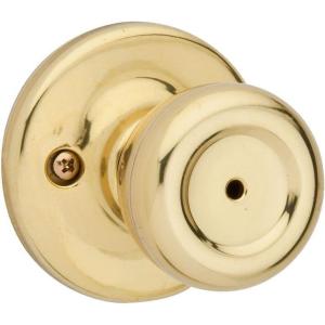 Kwikset 300M 3 CP Mobile Home Bed/Bath Knob, Polished Brass(Polished Brass)