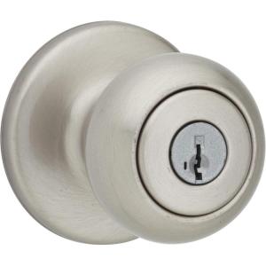 Kwikset 94002-862 Cove Keyed Entry Knob Featuring Smartkey Security In Satin Nickel(Satin Nickel)