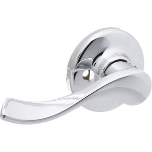 Kwikset Balboa Dummy Door Handle, Single Sided Lever for Closets, French Double Doors, and Pantry, Satin Nickel Non-Turning Right Handed Interior Push/Pull Lever, with Microban Protection(Polished Chrome)