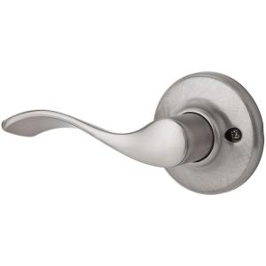 Kwikset Balboa Dummy Door Handle, Single Sided Lever for Closets, French Double Doors, and Pantry, Satin Nickel Non-Turning Right Handed Interior Push/Pull Lever, with Microban Protection(Satin Nickel)