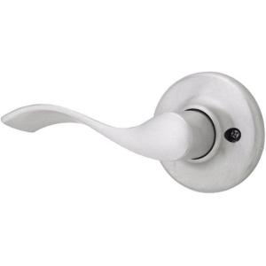 Kwikset Balboa Dummy Door Handle, Single Sided Lever for Closets, French Double Doors, and Pantry, Satin Nickel Non-Turning Right Handed Interior Push/Pull Lever, with Microban Protection(Satin Chrome)