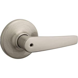 Kwikset Delta Dummy Door Handle, Single Sided Lever for Closets, French Double Doors, and Pantry, Satin Chrome Non-Turning Reversible Interior Push/Pull Lever(Satin Nickel)