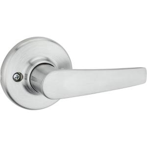 Kwikset Delta Dummy Door Handle, Single Sided Lever for Closets, French Double Doors, and Pantry, Satin Chrome Non-Turning Reversible Interior Push/Pull Lever(Satin Chrome)