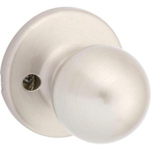 Kwikset Polo Interior Privacy Door Knob with Lock, Door Handle For Bathroom and Bedroom, Venetian Bronze Keyless Turn Lock Doorknob(Satin Nickel)