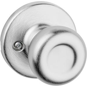 Kwikset Tylo Dummy Door Knob, Single Sided Handle for Closets, French Double Doors, and Pantry, Satin Chrome Non-Turning Interior Push/Pull Door Knob(Satin Chrome)
