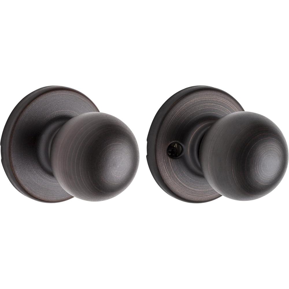 image:imageKwikset Polo HallCloset Knob in Polished BrassVenetian Bronze