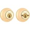 Kwikset 96650-494 Security Double Cylinder Deadbolt, Polished Brass, 1-Inch Diameter Round Adjustable Latch, Key Lock