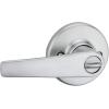 Kwikset Delta Entry Door Handle with Lock and Key, Secure Keyed Reversible Lever, Exterior Doorlock, Doorknob For Front Entrance and Bedrooms in Satin Chrome
