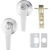 Kwikset Delta Entry Door Handle with Lock and Key, Secure Keyed Reversible Lever Exterior, Doorlock, For Front Entrance and Bedrooms, Satin Chrome, Pick Resistant Smartkey Rekey Security(Satin Chrome)