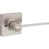 Kwikset Ladera Door Lever Privacy Lock Handle for Bedroom and Bathroom, Square Rose in Satin Nickel