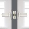 Kwikset Ladera Entry Door Handle with Lock and Key, Secure Keyed Reversible Lever Exterior, For Front Entrance and Bedrooms, Satin Nickel, Pick Resistant Smartkey Rekey Security and Microban