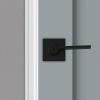 Kwikset Ladera Interior Privacy Door Handle with Lock, Door Lever For Bathroom and Bedroom, Matte Black Reversible Keyless Turn Lock