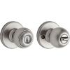 Kwikset 400P 3 CP Polo Entry Knob, Polished Brass(Satin Nickel)