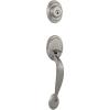 Kwikset Dakota Front Door Lock Handle and Deadbolt Set, Entry Handleset Exterior Only, Secure Locking Deadbolt, Satin Nickel, Interior Sold Separately