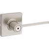 Kwikset Ladera Door Lever Privacy Lock Handle for Bedroom and Bathroom, Square Rose in Satin Nickel