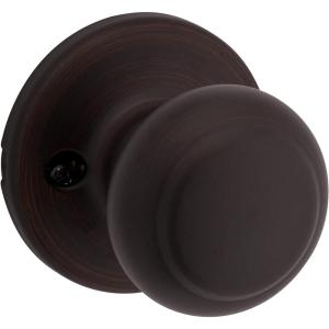 Kwikset Cove Interior Passage Door Knob, Handle For Closet and Hallway Doors, Non-Locking Doorknob, Venetian Bronze((Pack of 1))