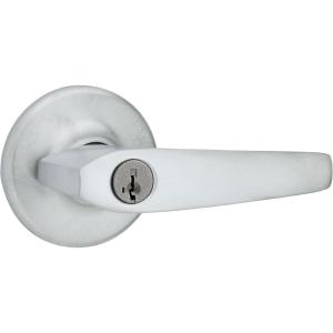 Kwikset Delta Entry Door Handle with Lock and Key, Secure Keyed Reversible Lever Exterior, Doorlock, For Front Entrance and Bedrooms, Satin Chrome, Pick Resistant Smartkey Rekey Security(Satin Chrome)