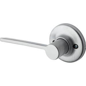 Kwikset Ladera Dummy Door Handle, Single Sided Lever for Closets, French Double Doors, and Pantry, Satin Nickel Non-Turning Right Handed Interior Push/Pull Lever, with Microban Protection