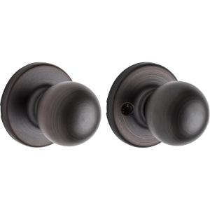Kwikset Polo Hall/Closet Knob in Polished Brass(Venetian Bronze)
