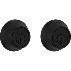 Kwikset SmartKey Security Matte Black Metal Double Cylinder Deadbolt