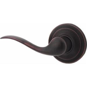 Kwikset Tustin Interior Passage Door Handle, Lever For Closet and Hallway Doors, Reversible Non-Locking Handle Lever, Venetian Bronze, with Microban Protection