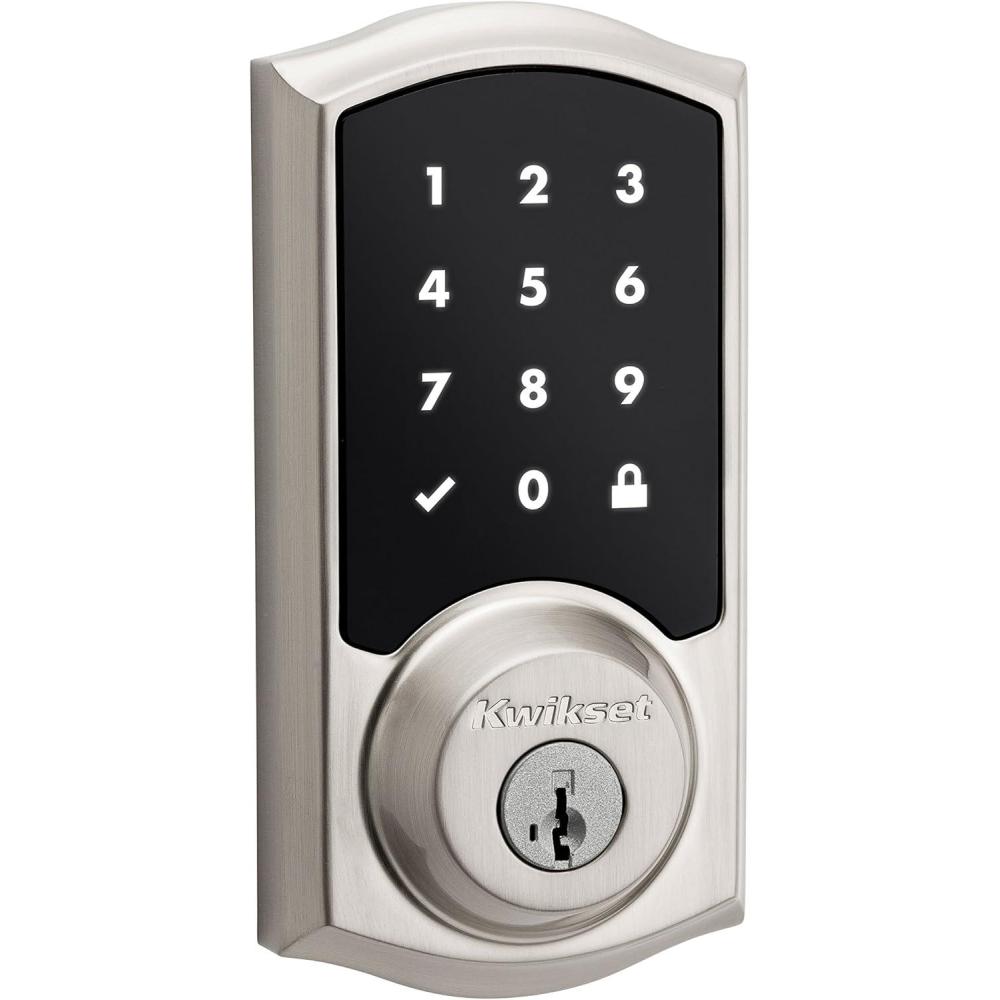 image:imageKwikset 99150002 SmartCode 915 Touchscreen Electronic UL Deadbolt with Smart Key Satin Nickel
