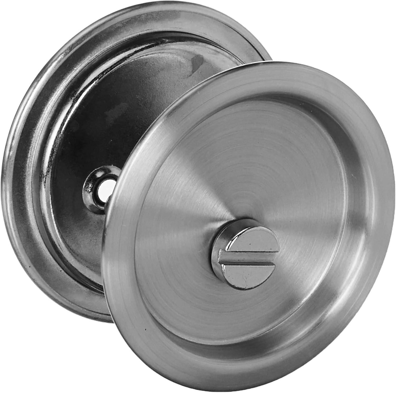 image:imageKwikset 335 15 RND PCKT DR LCK Round BedBath Pocket Door Lock in Satin Nickel