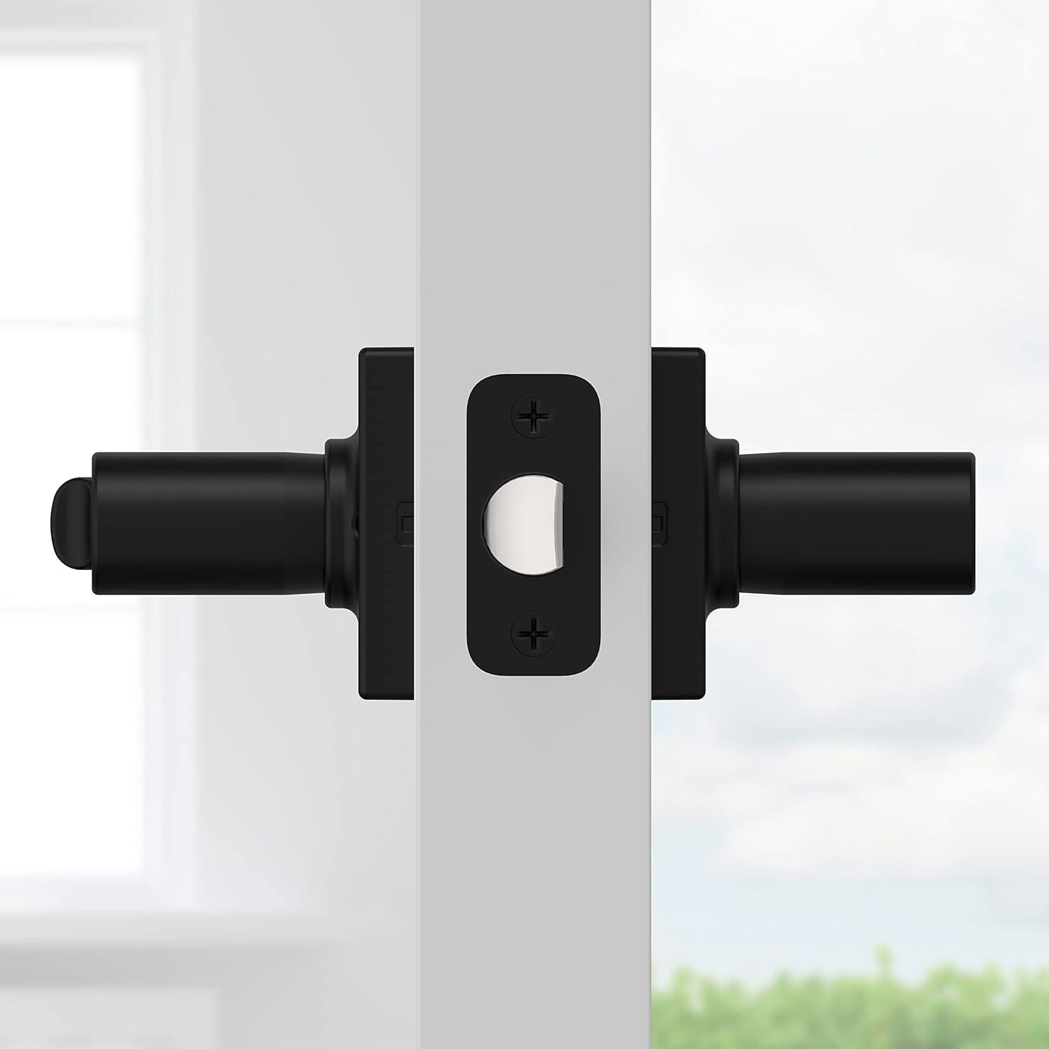image:imageKwikset Ladera Entry Door Handle with Lock and Key Secure Keyed Reversible Lever Exterior Doorlock For Front Entrance and Bedrooms Matte Black Pick Resistant Smartkey Rekey Security