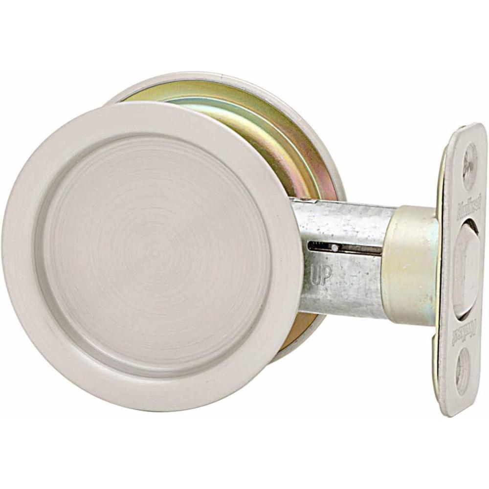 image:imageKwikset 334 Round HallCloset Pocket Door Lock in Antique Nickel