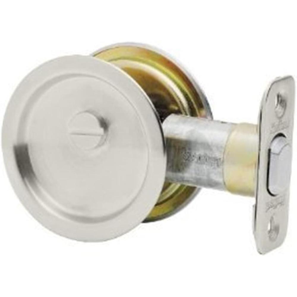 image:imageKwikset 334 Round HallCloset Pocket Door Lock in Satin Chrome