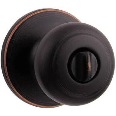 image:imageKwikset Cove Interior Privacy Door Knob with Lock Door Handle For Bathroom and Bedroom Venetian Bronze Keyless Turn Lock Doorknob