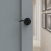 Kwikset Balboa Dummy Door Handle, Single Sided Lever for Closets, French Double Doors, and Pantry, Matte Black Non-Turning Right Handed Interior Push/Pull Lever