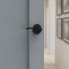 Kwikset Balboa Dummy Door Handle, Single Sided Lever for Closets, French Double Doors, and Pantry, Matte Black Non-Turning Right Handed Interior Push/Pull Lever