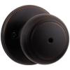 Kwikset Cove Interior Privacy Door Knob with Lock, Door Handle For Bathroom and Bedroom, Venetian Bronze Keyless Turn Lock Doorknob