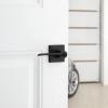 Kwikset Ladera Entry Door Handle with Lock and Key, Secure Keyed Reversible Lever Exterior, Doorlock, For Front Entrance and Bedrooms, Matte Black, Pick Resistant Smartkey Rekey Security