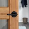 Kwikset Milan Entry Door Handle with Lock and Key, Secure Keyed Reversible Lever Exterior, Doorlock, For Front Entrance and Bedrooms, Polished Chrome, Pick Resistant Smartkey Rekey Security(Matte Black)